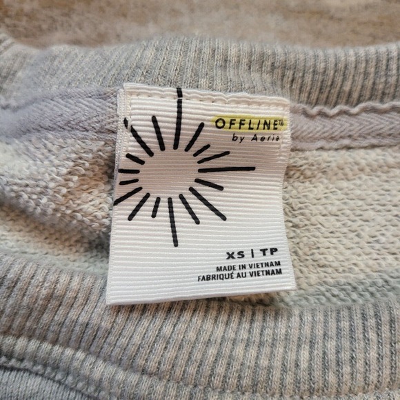 Offline by Aerie Sweatshirt Women’s XS Grey Cropped Never Want To Leave Palms - Picture 5 of 10